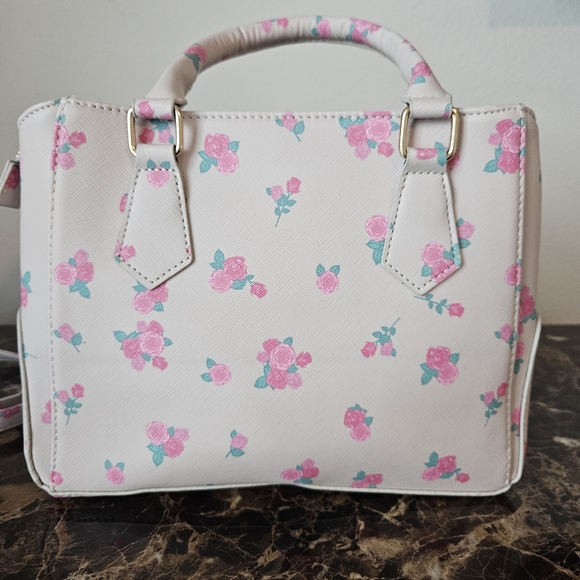 Under One Sky Pink Floral Quilted Satchel - Picture 3 of 7